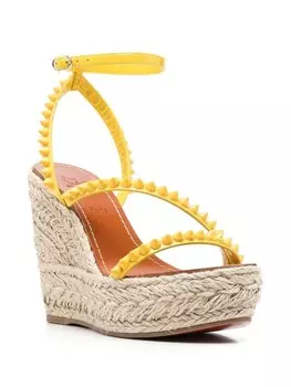 Christian Louboutin эспадрильи Mafaldina на танкетке с заклепками, желтый