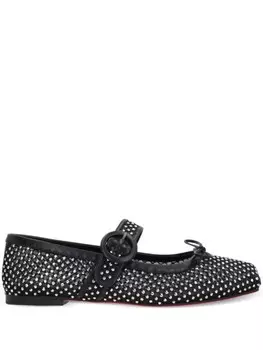 Christian Louboutin балетки Mamastrapitina, украшенные кристаллами, черный