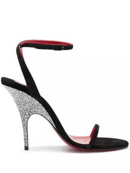 Christian Louboutin босоножки Arch Queen 100 с кристаллами, черный