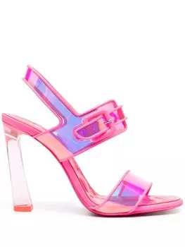 Christian Louboutin босоножки с голографическим эффектом, розовый