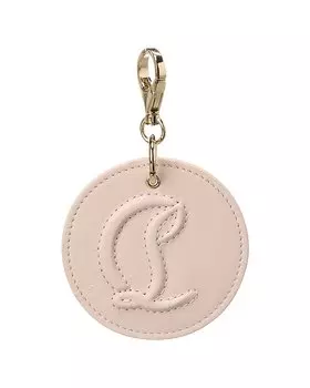 Christian Louboutin CL Кожаная сумка-подвеска с логотипом, бежевый