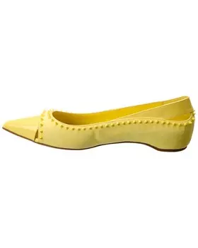 Christian Louboutin Duvettina Шипы Замшевые и лакированные туфли на плоской подошве, желтый