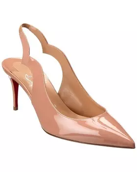 Christian Louboutin Hot Chick Sling 70 Патентные туфли-лодочки с ремешком на пятке, коричневый