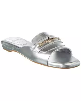 Christian Louboutin Кожаные мюли Miss MJ, серебро