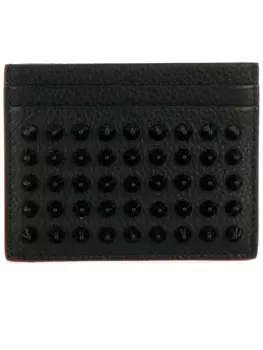 Christian Louboutin кредитница с заклепками, черный