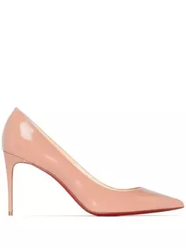 Christian Louboutin лакированные туфли-лодочки Kate 85, нейтральный цвет