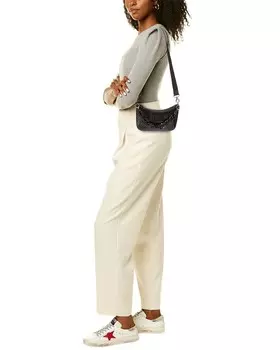 Christian Louboutin Loubila Миниатюрная лакированная сумка через плечо, черный