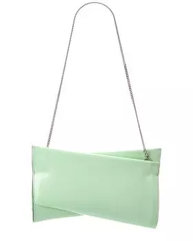 Christian Louboutin Маленький лакированный клатч Loubitwist, зеленый