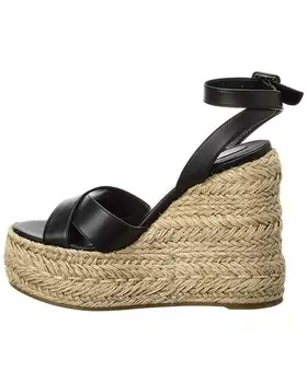 Christian Louboutin Mariza Zeppa 130 Кожаные сандалии на танкетке, черный