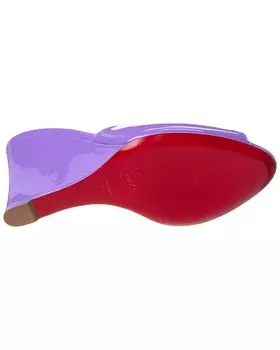 Christian Louboutin Me Dolly Zeppa 85 Лакированные босоножки на танкетке, фиолетовый