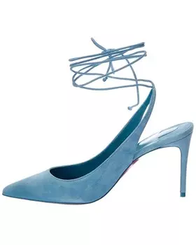 Christian Louboutin на шнуровке Kate 85 Замшевые туфли, синий