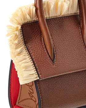 Christian Louboutin Paloma Сумка из нано-кожи и рафии, коричневый