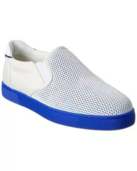 Christian Louboutin Sailor Boat Orlato Кроссовки-слипоны из парусины и кожи, белый