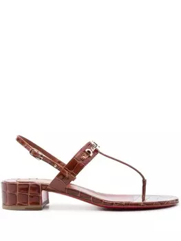 Christian Louboutin сандалии MJ с Т-образным ремешком, коричневый
