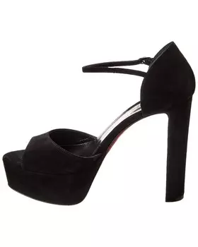 Christian Louboutin Sandaloo 130 Замшевые сандалии на платформе, черный