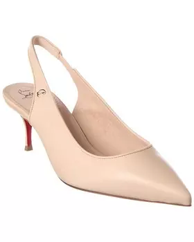 Christian Louboutin Sporty Kate 55 Кожаные туфли с ремешком на пятке, бежевый