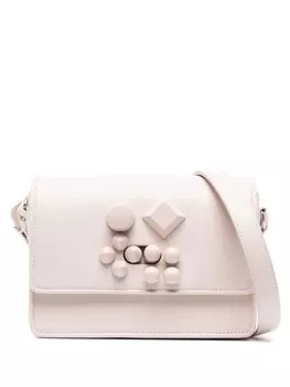 Christian Louboutin сумка на плечо Cara-Sky с заклепками, нейтральный цвет