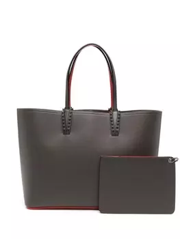 Christian Louboutin сумка-тоут Cabata с заклепками-шипами, серый