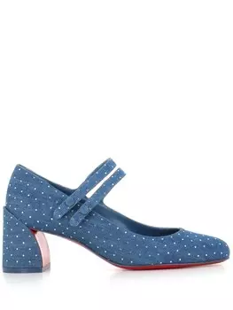 Christian Louboutin туфли-лодочки Miss Jane Plum Strass, синий