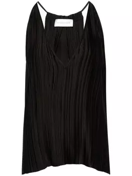 Christian Wijnants плиссированная блузка с V-образным вырезом, черный