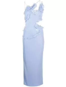 Christopher Esber платье макси Carina с оборками, синий
