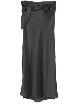 Christopher Esber шелковая юбка с запахом, серый