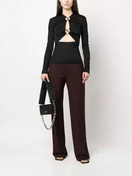 Christopher Esber топ с длинными рукавами и вырезами, черный