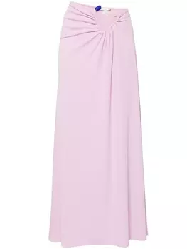 Christopher Esber юбка макси со сборками и кристаллами, розовый