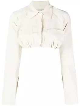 Christopher Esber укороченная рубашка, серый