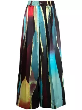 Christopher John Rogers атласные брюки Wheatpaste широкого кроя, фиолетовый