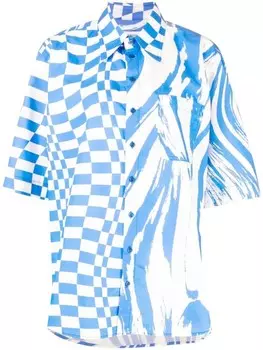 Christopher John Rogers рубашка оверсайз с принтом, белый