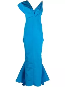 Christopher John Rogers шелковое платье асимметричного кроя, черный