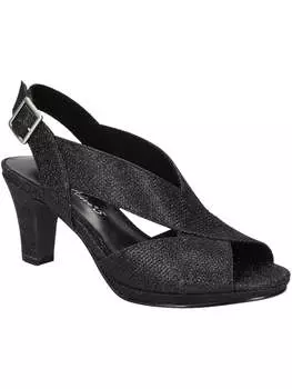 CHRISTY женские босоножки из искусственной замши с открытым носком и ремешком на щиколотке Easy Street, цвет black glitter
