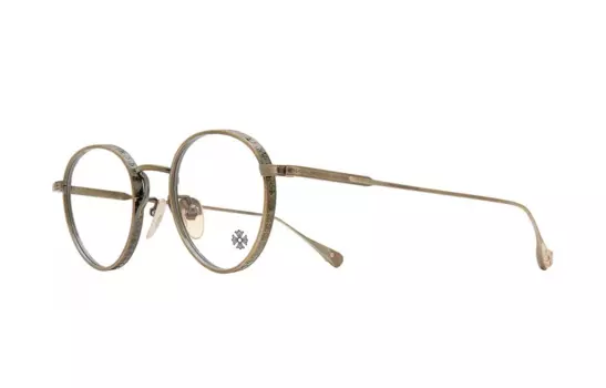 Chrome Hearts Круглые титановые оправы для очков унисекс, золото