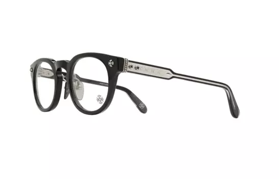 Chrome Hearts Оправа для очков Plate Frame, круглая, унисекс, черная