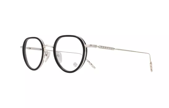 Chrome Hearts Оправа для очков с пластиной и металлом, круглая, унисекс, черная