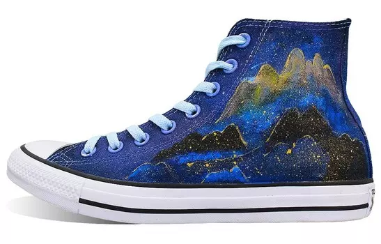 Chuck Taylor All Star Canvas Shoes унисекс с высоким берцем черного/синего цвета Converse