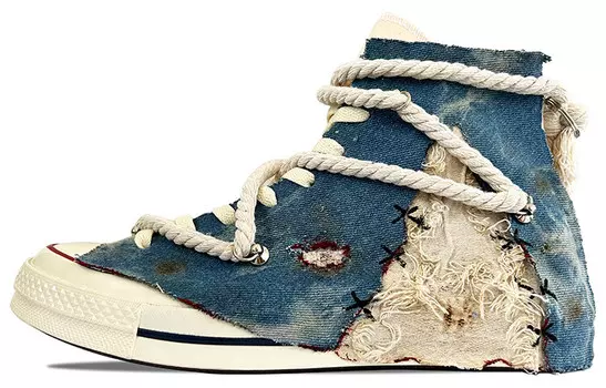 Chuck Taylor All Star Canvas Shoes Unisex High-top Blue/бежевый Converse