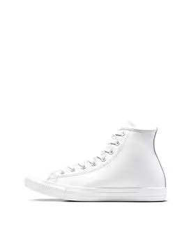 Chuck Taylor All Star Hi кожа в монохромном белом цвете Converse