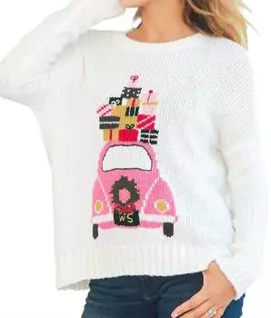 Чудесный рождественский свитер Crew белого цвета Wooden Ships