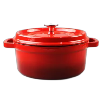 Чугунная эмалированная кастрюля Unbrand 22 см, красный