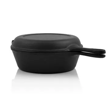 Чугунная кастрюля BBQ-Toro с крышкой | кастрюля 4,4 литра, черный