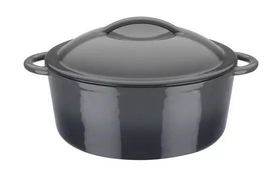 Чугунная кастрюля GSW Grey Shadow 24 см / 4 литра, чугунная кастрюля с крышкой ок. 24 x В 10,0 см