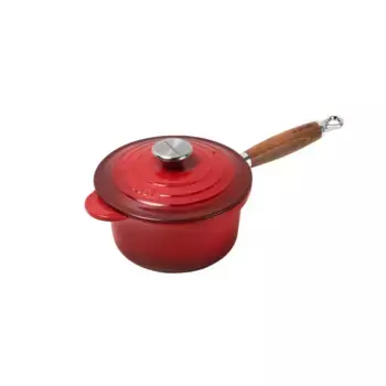 Чугунная кастрюля Le Creuset с деревянной ручкой, вишня