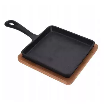 Чугунная квадратная сковорода STP Goods, черный