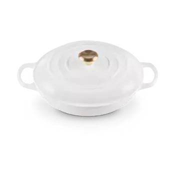 Чугунная низкая кастрюля Le Creuset, белый