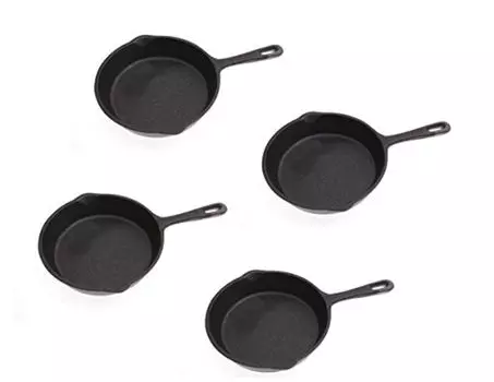Чугунная сковорода 16 см. Чугунная сковорода, 4 шт., сервировочная сковорода, чугунная сковорода, чугунная сковорода TAMLED