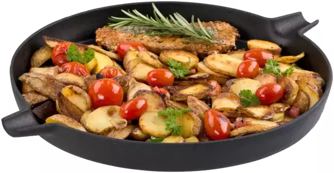 Чугунная сковорода-гриль Tepro диаметром 12,5 дюйма 31,7 см + высота 3,5 см, черный