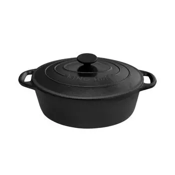 Чугунная жаровня Kinghoff 6,2л 33см KH1111, черный