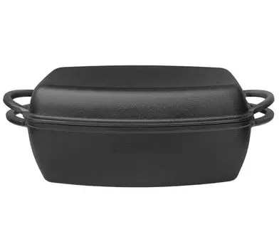 Чугунная жаровня Krisberg со сковородой-гриль 3,8 л 31 см KS2570, черный